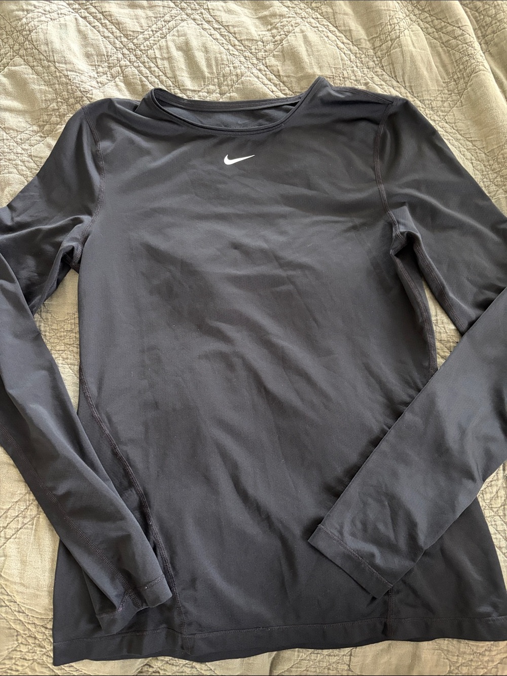 Nike Black Long-Sleeve Dri-FIT Crew Top